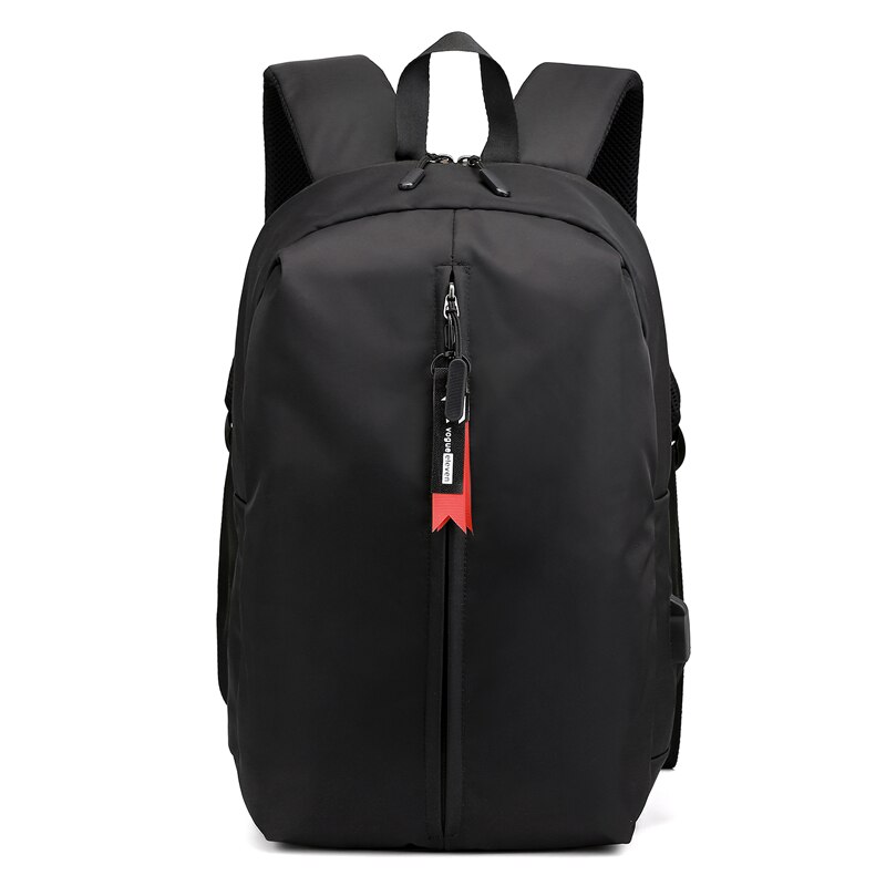 Waterdichte Mannen Zwarte Rugzak voor Reizen 15.6 Inch Laptop Rugzakken met Usb Opladen School Terug Pack Mannen Nylon Schooltas Tassen: black style 1