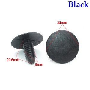 50 Uds. 7mm Agujero Plástico Remache Beige Gris Grapa Negra Vehículo Universal Auto Grapas para Buick Regal Coche Techo Maletero Push Retenedor Clip de Retención: Black 50PCS
