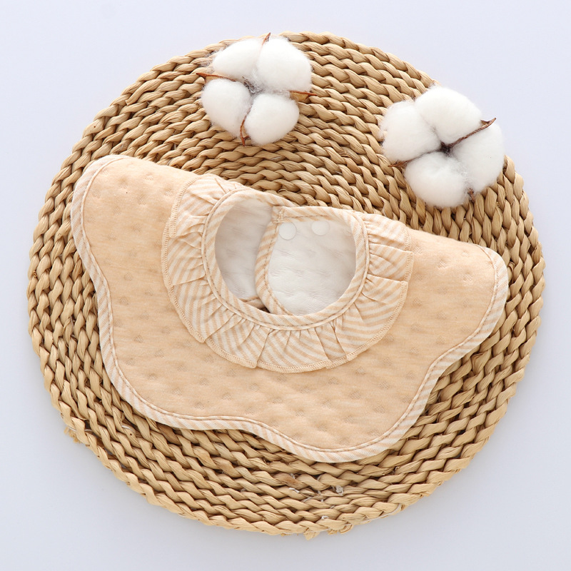 Baby Solid Color Petal Bibs Soft Cotton Burp Cloths Saliva Towel for Newborn Infant Toddler Baby Accessories Baby Feeding Stuff: coffee heart