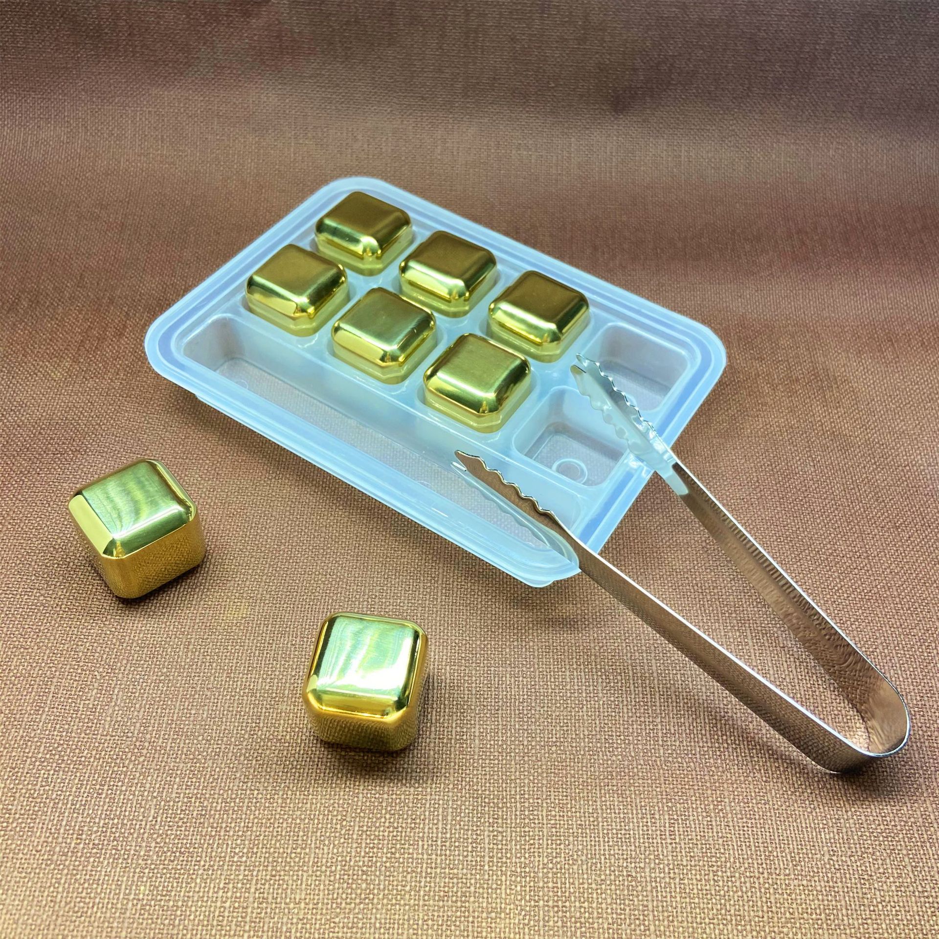 Gouden Herbruikbare Ice Cube Set Rvs Bier Wodka Cooling Koeling Ijsblokje Restaurant Hotel Wijn Accessoires: 5