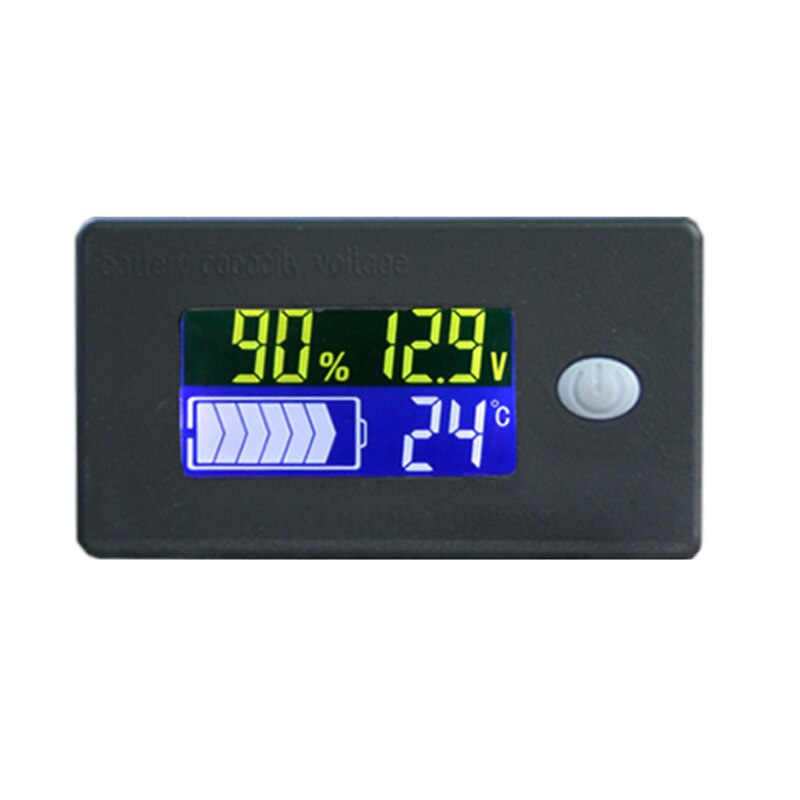 Li-lifepo 4 indikator for blybatteri kapacitet 12v 24v 36v 48v 60v 72 display lcd voltmeter temperaturmåler tester  -c35