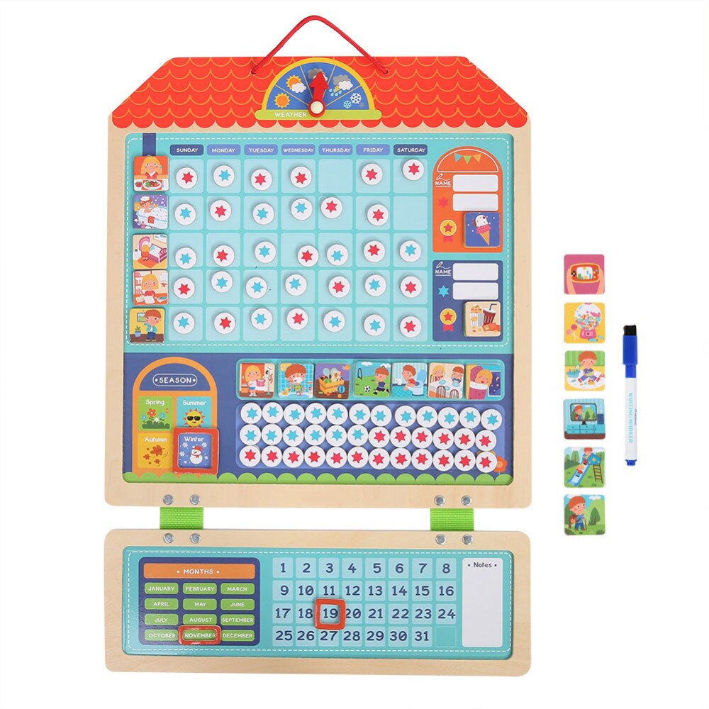 Magnetic Kids Schedule Target Board Reward Activity Responsibility Chart Calendar Educational Toys for Children Target Board