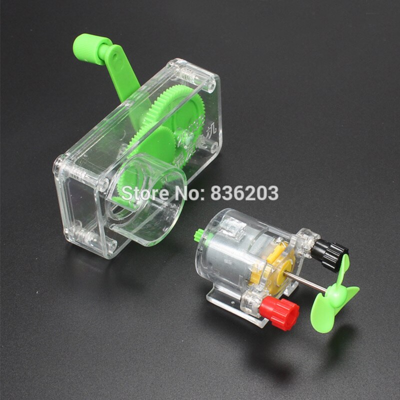 Physik wissenschaft Hand Kurbel DC Generator DIY Elektrische Bildung Hand Netzteil Mini Fan tesla spule Pädagogisches Werkzeug Experiment