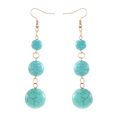YULUCH Long Pendant Earrings Women's National Jewelry Accessories 3 grain Semi-precious Balls Party: blue