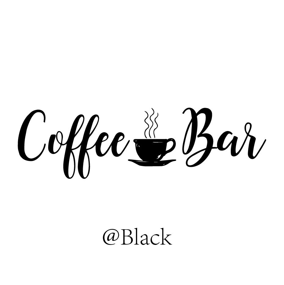 Stickers muraux de Bar café | Autocollants de salon, cuisine, réfrigérateur, magasin de café, Vinyls, décoration murale pour la maison, bricolage: Black / 17cmX59cm