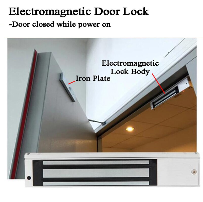 12V 320kg Gate Electric lock Electromagnetic lock ZL Bracket Invisible Hidden Lock Store/Garage/Home Access control lock Opener