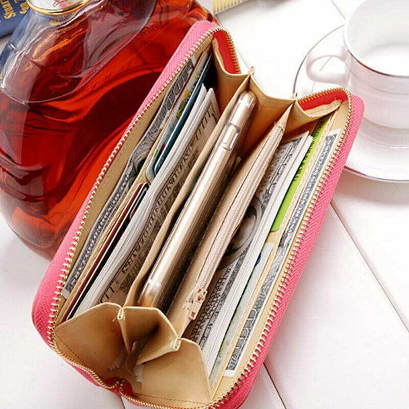 Women Ladies Leather Wallet Long Zip Purse Card Phone Holder Case Clutch Handbag Ladies Wallets