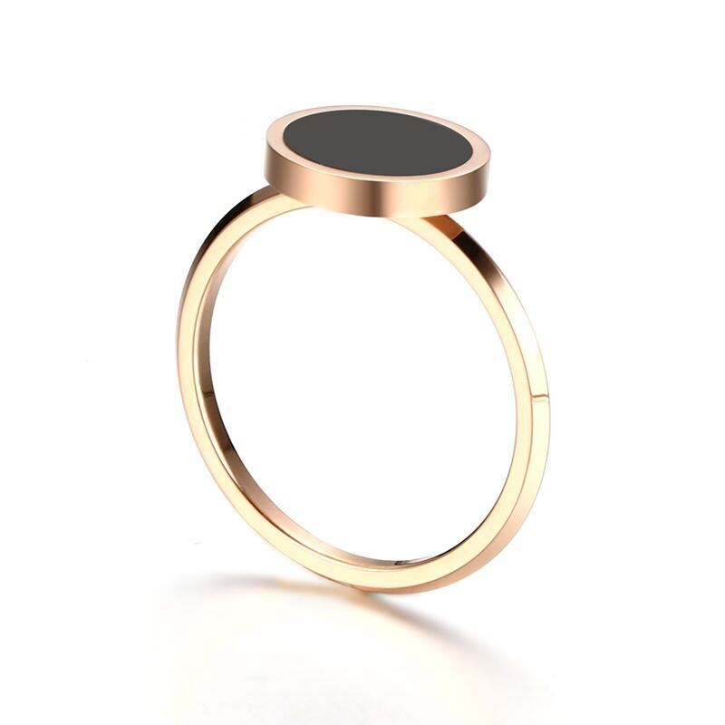 Vnox Elegante Eenvoudige Vrouwen Ring Rose Goud-Kleur Rvs Alliantie Dagelijks Sieraden