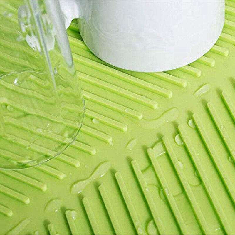 Tapis de séchage de plat de Silicone tapis de drainage pliant de Flume, plateau antidérapant résistant à la chaleur de séchage de tapis de Drain de Rectangle