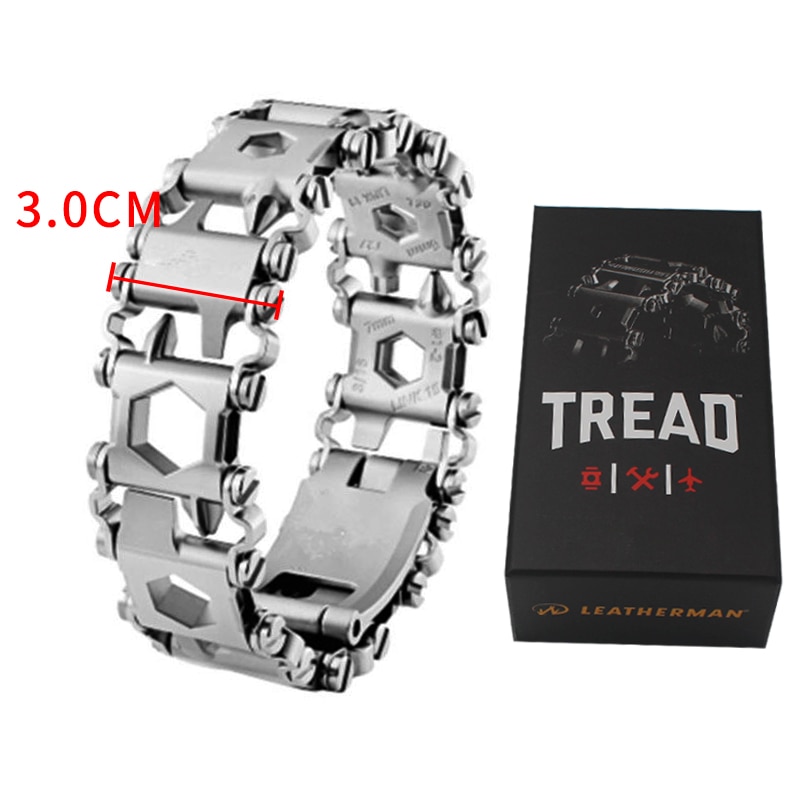 29 in 1 Multifunction Tool Tread Bracelet Stainless Steel Outdoor Bolt Driver Tools Kit Travel Friendly Wearable Multitool Tool