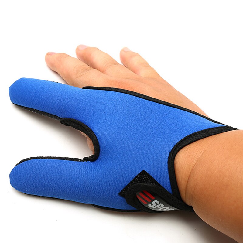 Guantes de pesca transpirable antideslizante portátil pulgar índice dedo Protector herramienta al aire libre ciclismo pesca derecha pesca guantes de pesca: Azul