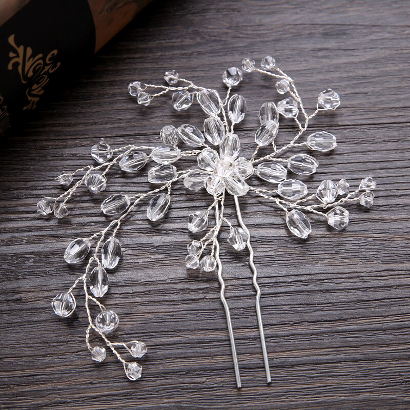 Wedding Crystal Pearl Hair pins For Silver Color Bridal Hair Accessories Women Hair Clips Many Wedding Hair Jewelry