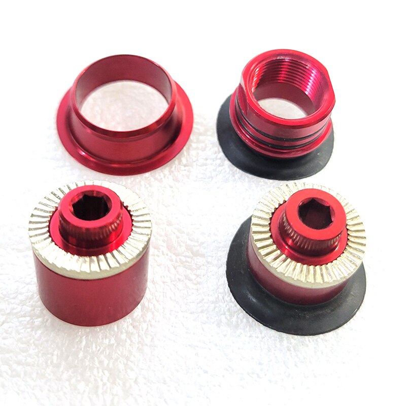 Powerway R36-buje de repuesto para bicicleta de carretera, tapas laterales de PHB-R36 de aluminio, delanteras, traseras, PFH-R36, negras, Rojas, AL 7075: Rear side caps RED