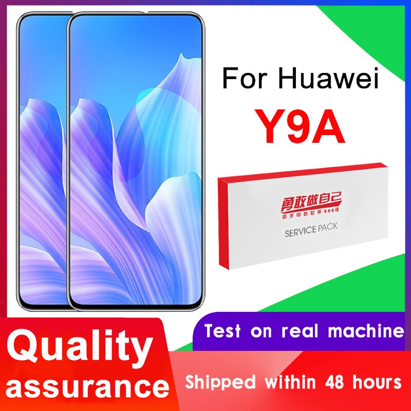 100% getestet 6.63 &#39;&#39;Anzeige Ersatz Für Huawei Y9A IPS LCD berühren Bildschirm Digitizer Montage FRL-22 FRL-23 FRL-L22 Reparatur Teile