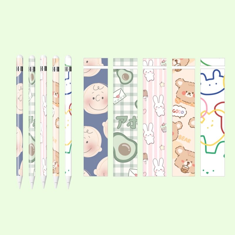 Cute for Apple Pencil Stickers Scratchproof Ultra Thin Stickers Press Stylus Cute Non-Slip Protective Paper-2