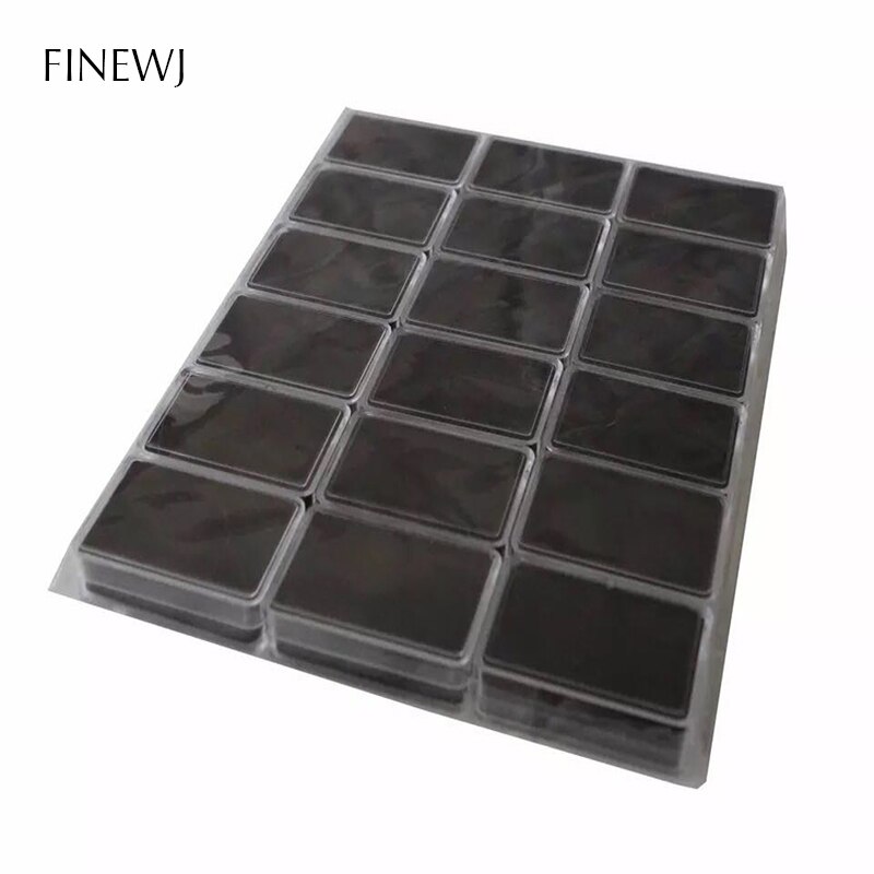 Wholesle 18 Stks/partij 5.7X3.7Cm Losse Diamant Display Box Plastic Edelsteen Opbergdoos Gem Verpakking Voor Gems display Lade Case: Black without tray