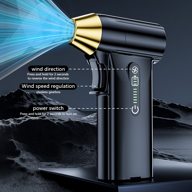 130000RPM hurricane handheld dust blower can be used for snow blowing, barbecue assistance, car cleaning, etc