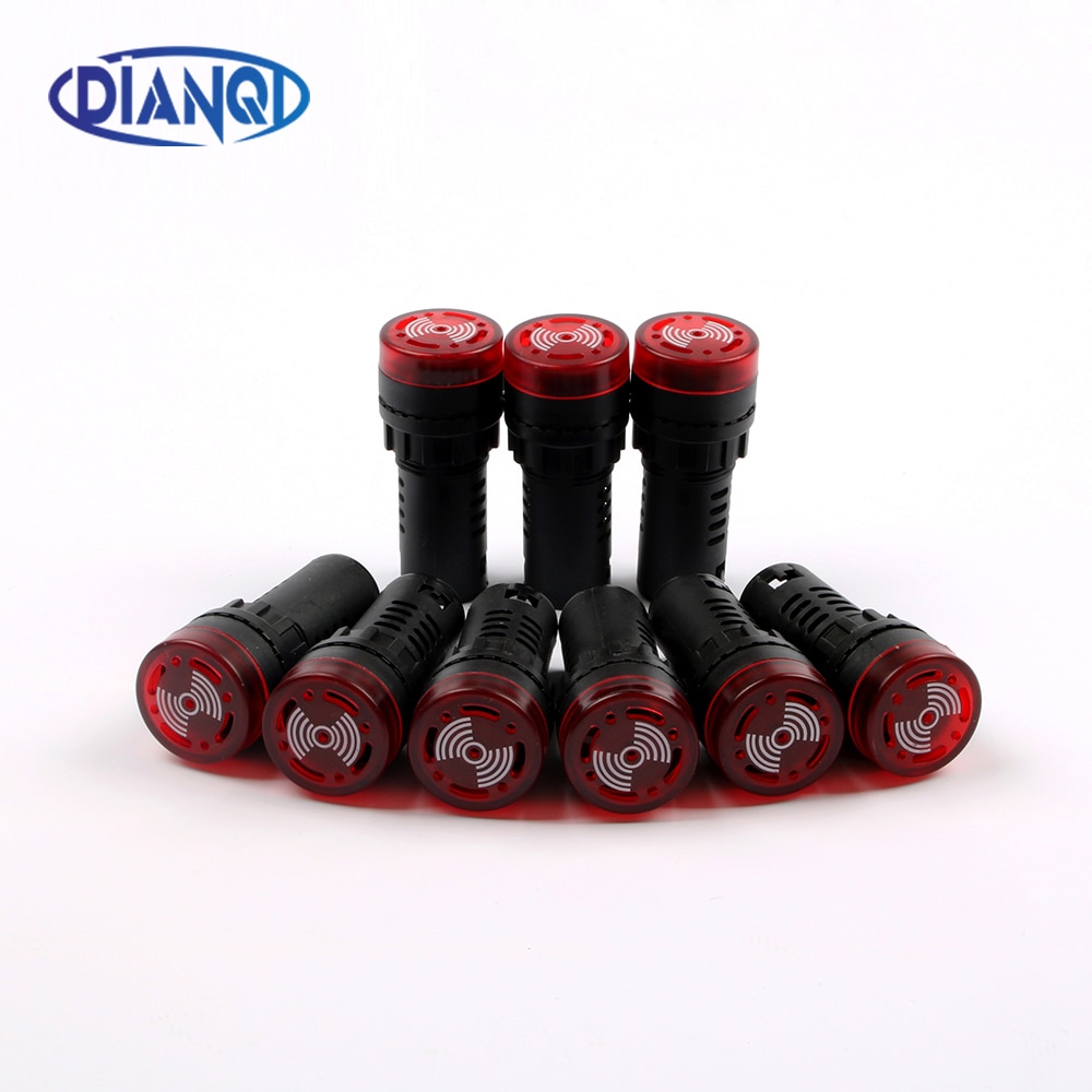 Indicator Lichten, 10 STKS AC / DC12V LED Zoemer AD16-22SM Flash Zoemer Alarm Pieptoon Ongeval Indicator Signaal Lamp Waarschuwingslichten, Rood