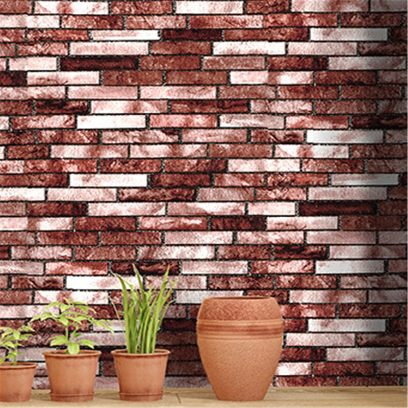 self-adhesive wallpaperRetro brick pattern waterproof scrubable antiquerestaurant hotel background wall dormitory wall sticker