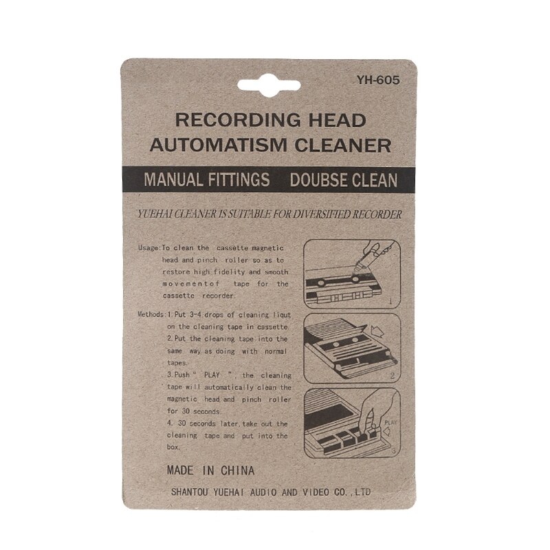 -Audio Tape Cassette Head Cleaner Demagnetizer W/1 Schoonmaakmiddelen Zorg Nat Maintenanc