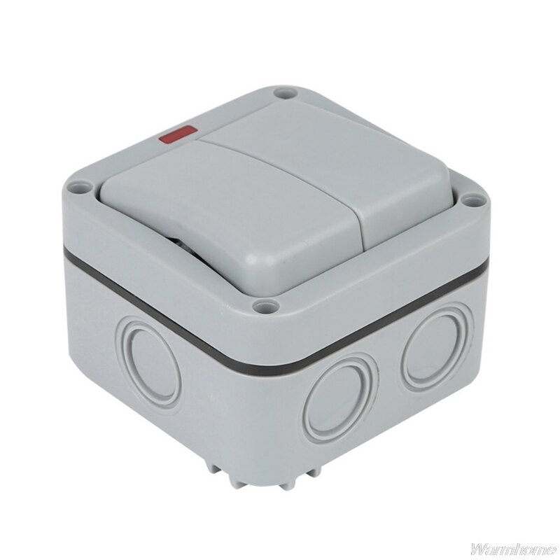 MP12 Wall Switch Outdoor Waterproof Dust-proof Wall Switch Socket for Garden Courtyard Lawn Garage N18 20: 2