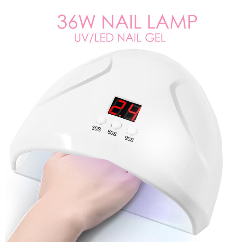 48W Nagel Lamp Nagel Droger 21Pcs Leds Uv Led Gel Smart Sneldrogende 30 S/60 S/90 S Timing Inductie Nagellak Lijm Bakken Lamp: Roze