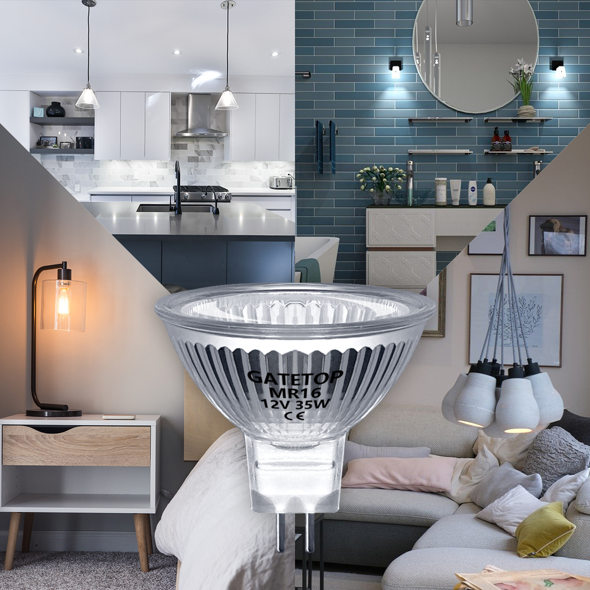 Spotlight Halogen Lamp 8pcs/lot Mr16 35w 12v Energy Saving Gu5.3 Size