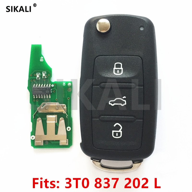 Fjernnøkkel for 3 t 0837202l/5 fa 010413-12 for bil citigo/fabia/octavia/rapid/roomster/superb/yeti 434 mhz for skoda