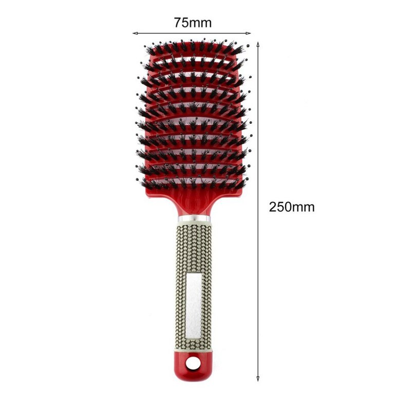 Detangling nylon børste, kvinder hår hovedbund massage kam børste hårbørste våd krøllet detangle hår børste ontwarrende nylon borstel