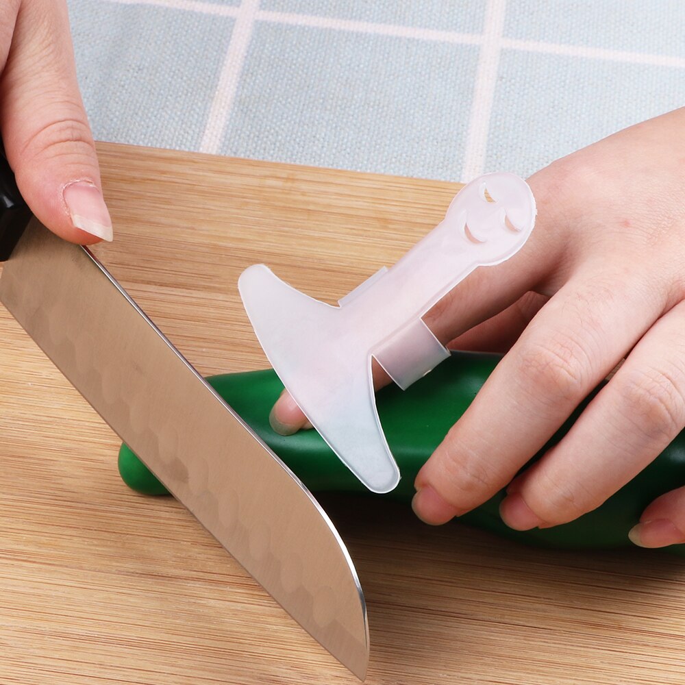 Protège-mains en plastique Smiley, outil de sécurité pour couper les légumes, protège-doigts en plastique
