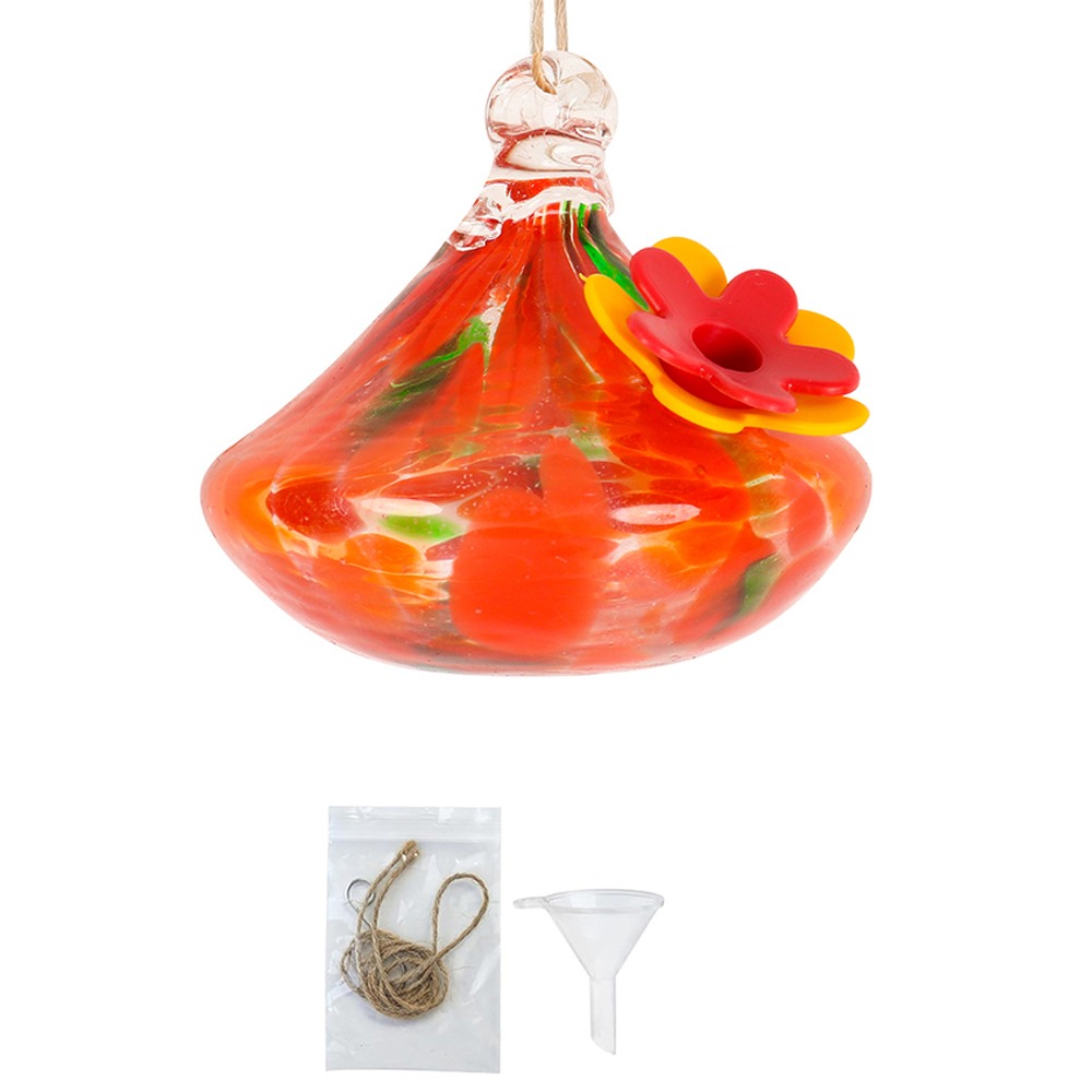 Durable Droplet Shaped Hummingbird Feeder Hanging Glass Ball Bird Automatic Feeder Practical Bird Drinking Fountain For Window: GRAY