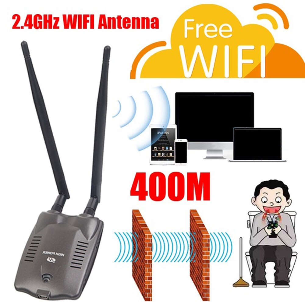 Hohe Geschwindigkeit Büro 400m Leistungsstarke USB Adapter WIFI Empfänger Anti Störungen Hause Dual Antenne lang Palette kabellos Freies Internet