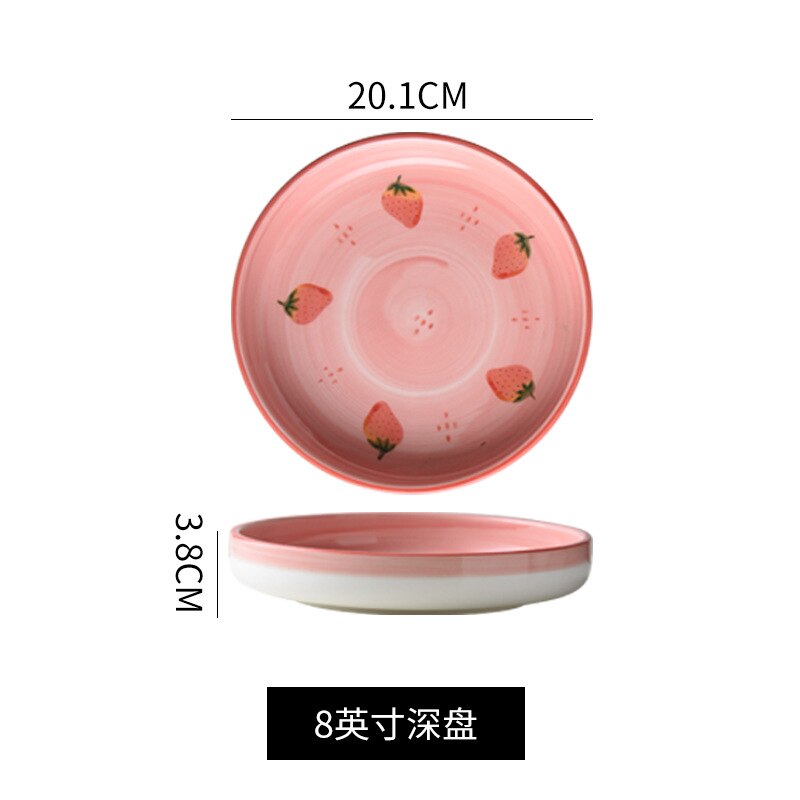 Porcelain Dinner Plate Set Round Ceramic Serving Plate Dinnerware Set Plate Dish Bowl Japanese Hand-painted Tableware Set: White