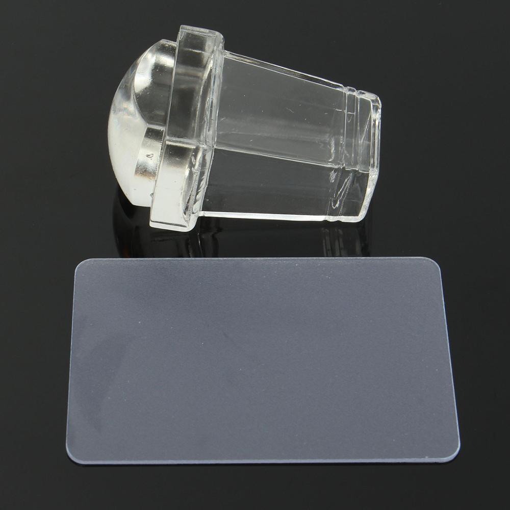 1,57 in Nagel Stamper Schaber Kit Nagel Stempel Schaber Werkzeug Polnischen Drucken Vorlage Runde Kopf Klar Silikon Stamper YZ27: YZ23