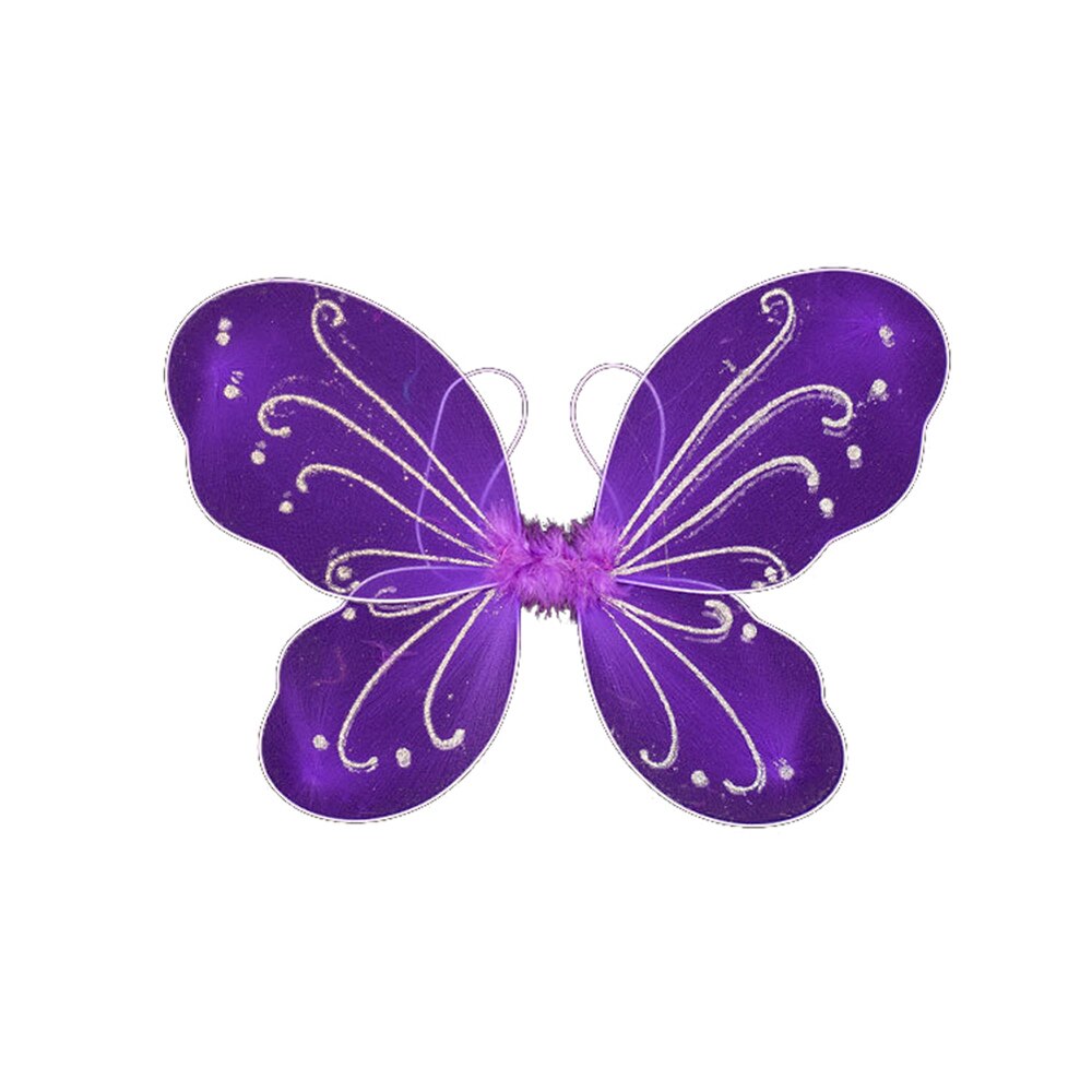35*42Cm Unisex Kid Vleugels Halloween Party Cosplay Fairy Dress Up Dansvoorstelling Kostuum Props Voor Fantasiespel 10 Kleuren: Paars