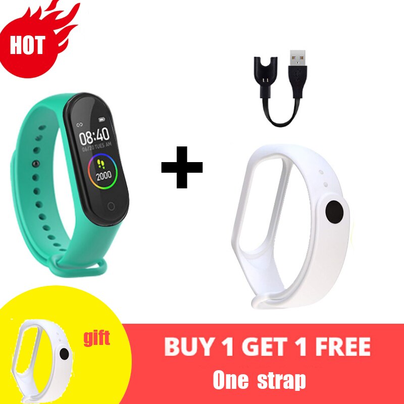 M4 smarte ure sportsarmbånd til kvinder led skærm fitness traker bluetooth vandtætte dameure sportsmærke digitalt ur: 14