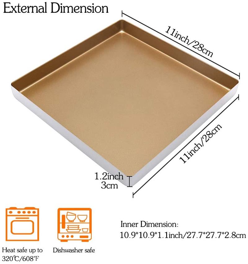 Nicht-Stick 11 Zoll Platz Antihaft Pizza Pan Kuchen Pan Carbon Stahl Backblech Brot Kekse Kochgeschirr Form Ofen fach Gebäck Werkzeug