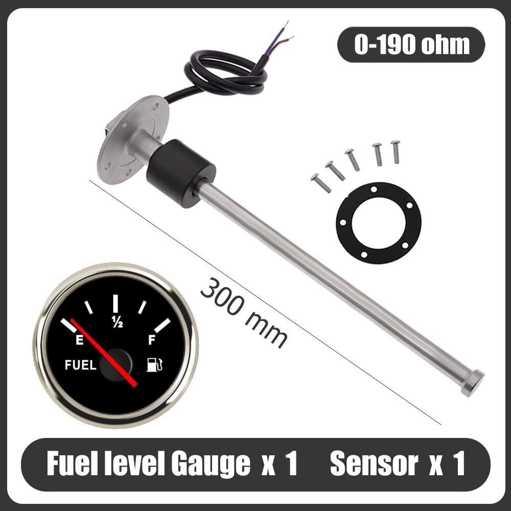 52MM Fuel Level Gauge 0-190 Ohm Oil Tank Level Indicator Meter With Fuel Level Sensor 150MM 200MM 250MM 300MM 350MM: BS 300MM