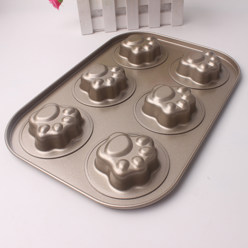 Bakken Pan Diy Carbon Steel Cake Bakken Mold Bakplaat Non-stick Muffin Cake Pan Mould Bakvormen Pan Mallen keuken Benodigdheden: Cat claw shape