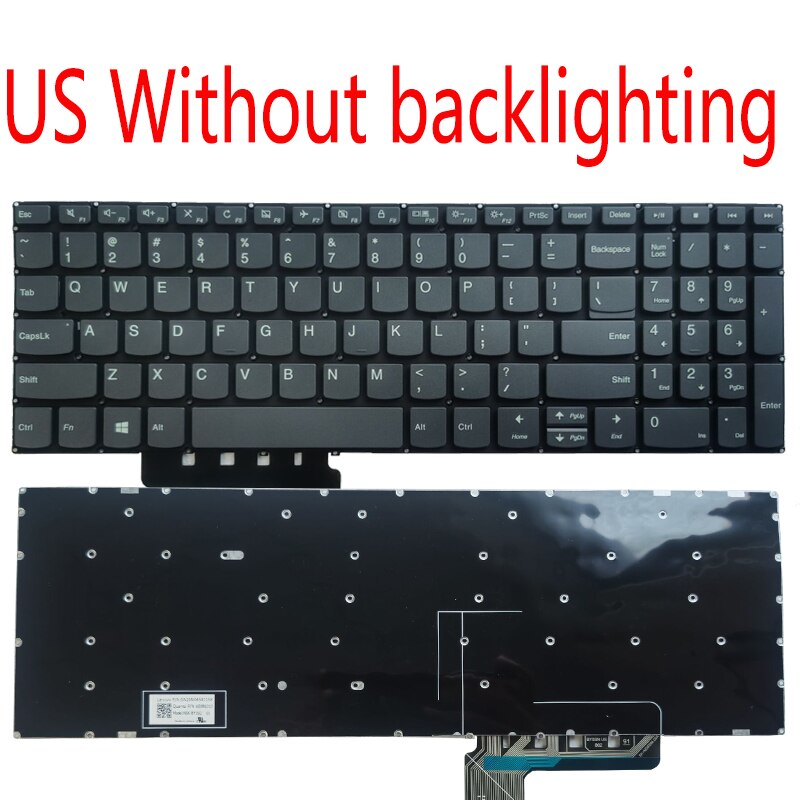 US/SP/Spanish laptop Keyboard for Lenovo IdeaPad 3-15IJL05 3-15IML05 3-15ITL05 3-15ADA05 3-15ARE05 3-15IGL05 3-15IIL05: US NO backlighting