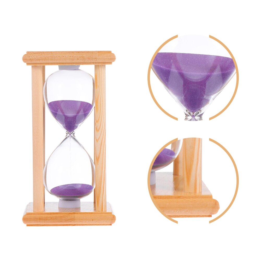 Wooden Frame Hourglass Glass Transparent Glass Sandglass Restaurant Accessories