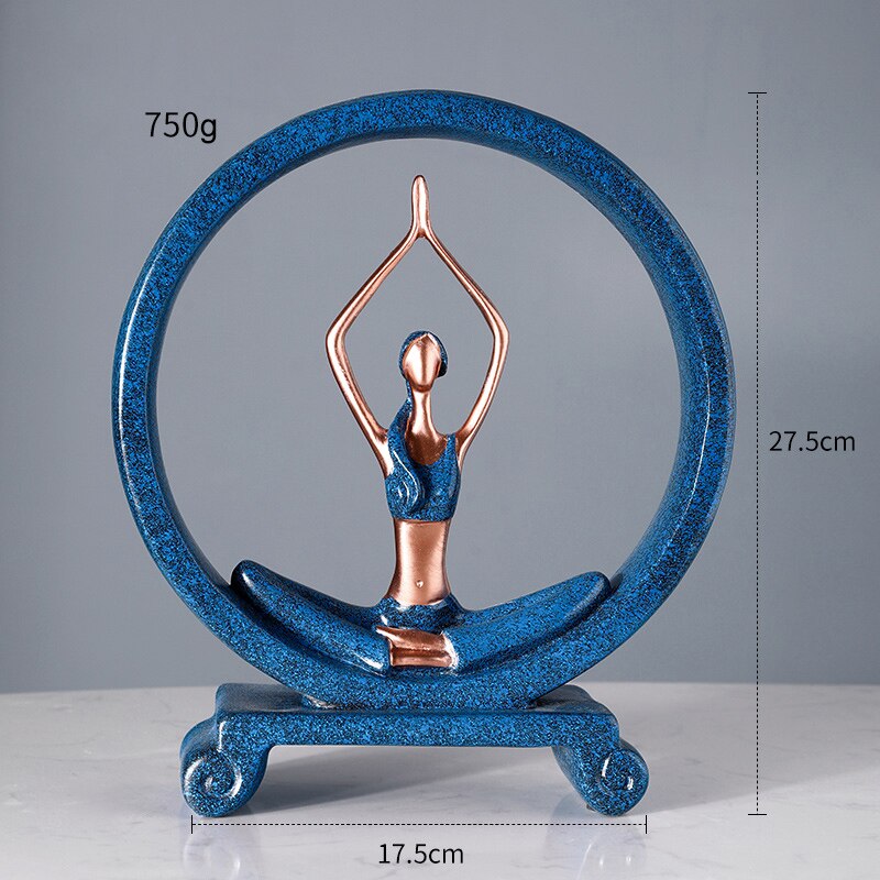 Yoga Lady Sculpture Resin Girls Statue Office Decoration Statues Home Decor Figurines Modern Decorations Tabletop Ornament: heshou