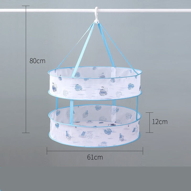 Cartoon Style Clothes Laundry Drying Net Single Double Layer Underwear Drying Basket Round Sweater Socks Drying Net Windproof