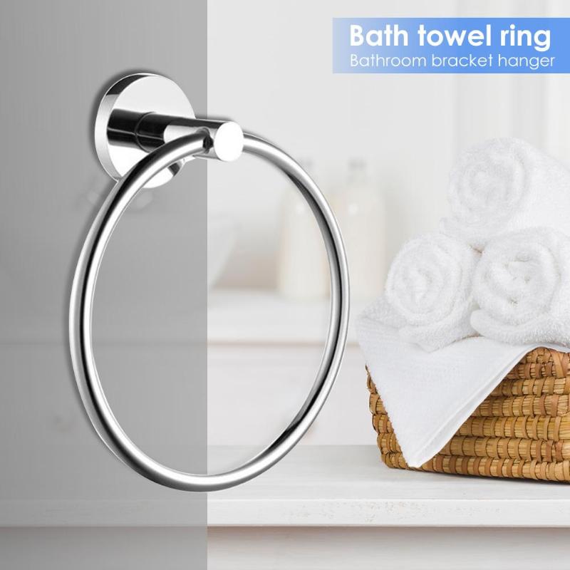 Edelstahl Runde Stil Wand Montiert Handtuch Ring Halter Hanger Badezimmer Wc Möbel Bad Hardware Handtuch Halter