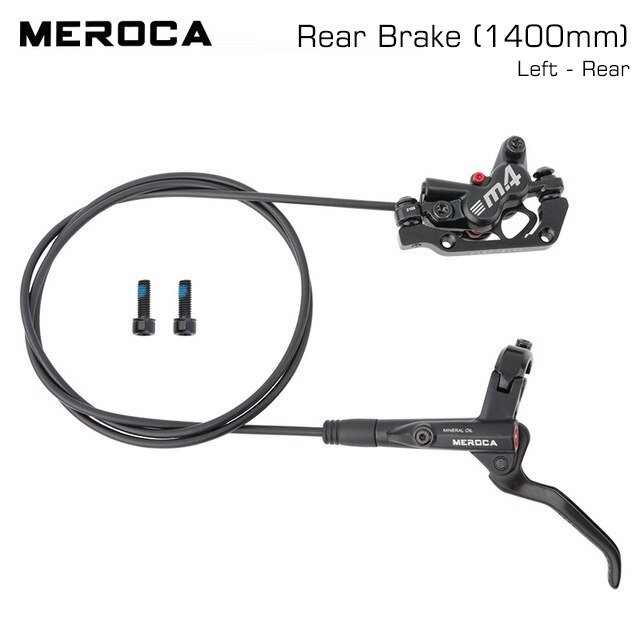 MTB Hydraulic Brakes Set Bicycle Disc Brake Mountain Bike 4 Pushes Piston Line Levers System Caliper Kit Racing Cycling: Rear