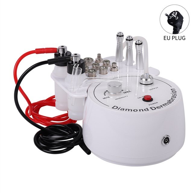 3 In 1 Multifunctionele Dermabrasie Machine Met Spuit Vacuüm Voor Mottle Spot Verwijdering Microdermabrasie Facial Machine Diamond S: EU Plug