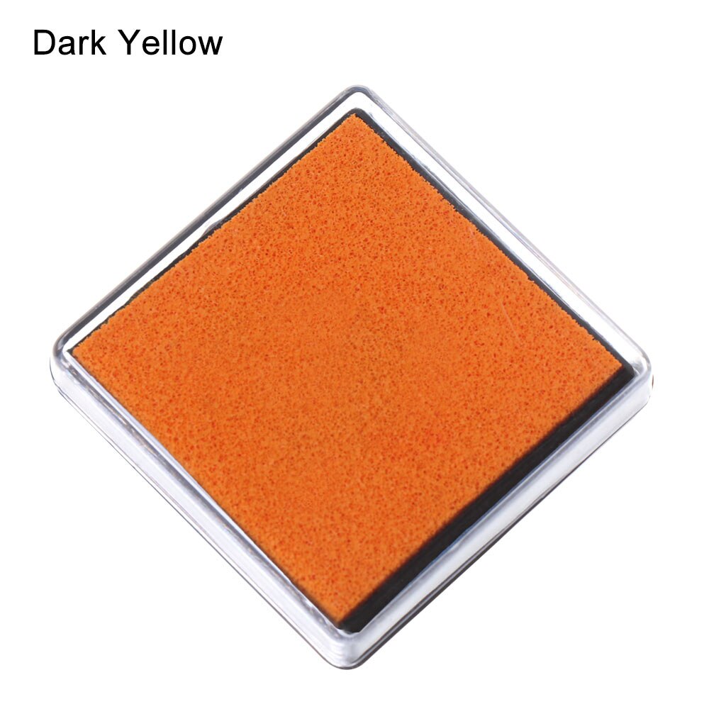 1PC Colorful Ink Pad Printing Oil Stamp Pads Fingerprint Square Inkpad Sponge Scrapbooking Drawing Toys DIY Office School Supply: Dark Yellow