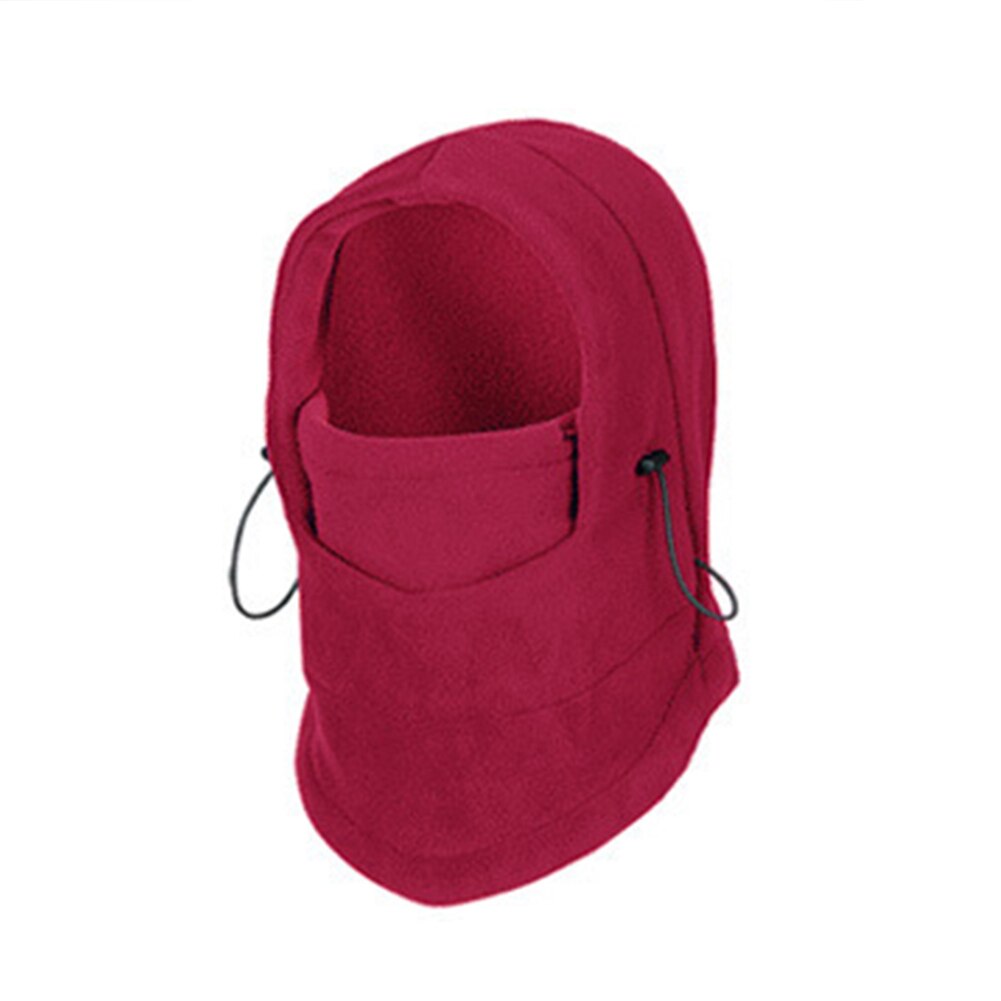 Cagoule polaire chaude pour le cyclisme, masque coupe-vent, couvre-chef de sport épais, équipement de ski en plein air, hiver: Red