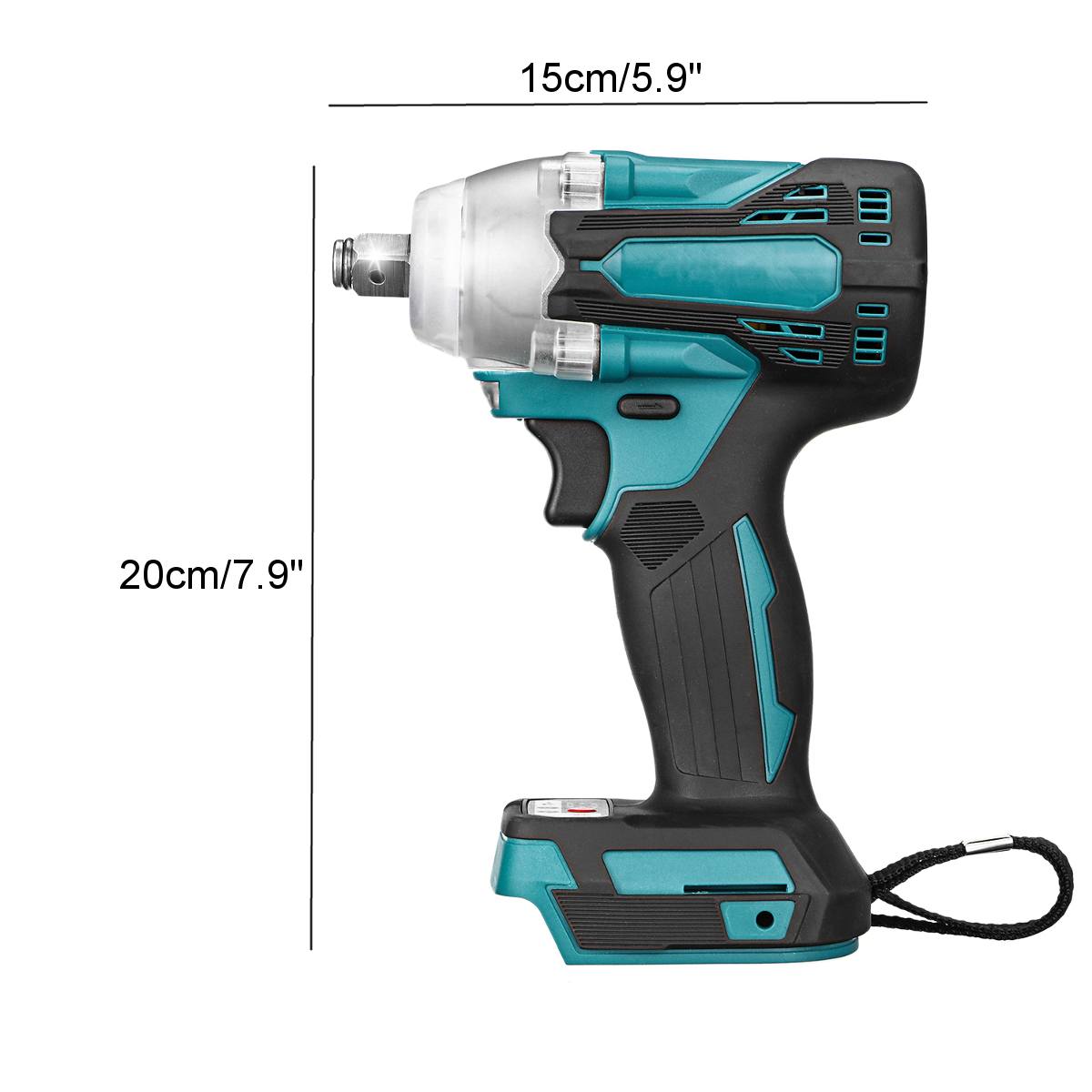2 in 1 18V 800N.M Cordless Electric Impact Wrench 1/2" Brushless Wrench Electric Wrench Drill LED Light for Makita Battery