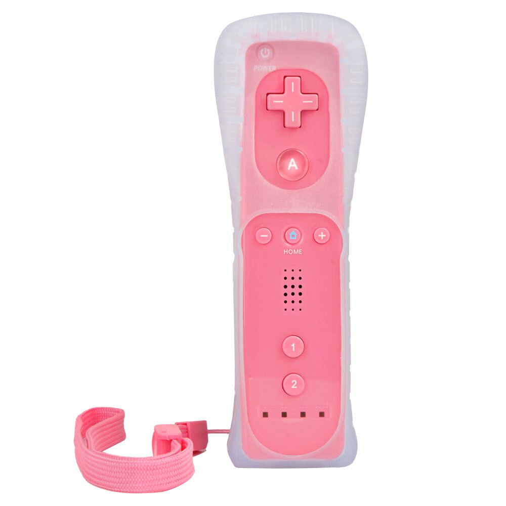 Pink Motion Sensor Remote Controller + Wired Nunchuck Combo for Nintendo Wii Console